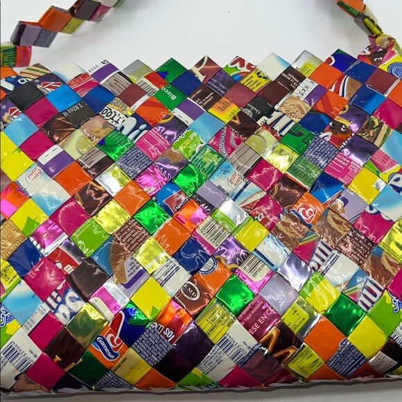 VINTAGE HANDMADE Mexican Candy Wrapper Purse-NWOT - Picture 2 of 6